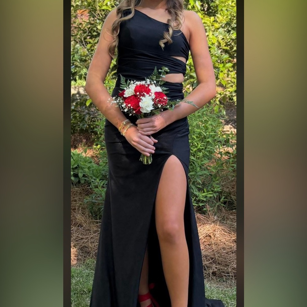 Elegant Black High-Slit Gown